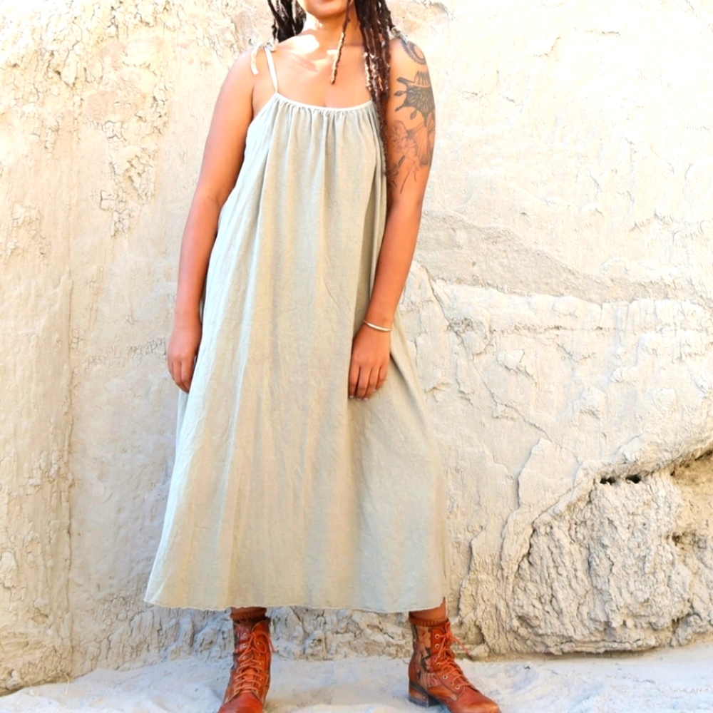Gaia Conceptions Dawn Below the Knee Tie Strap Sundress